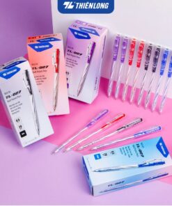 Bút bi Thiên Long TL-027 với 3 màu cơ bản - mực xanh, đỏ, đen