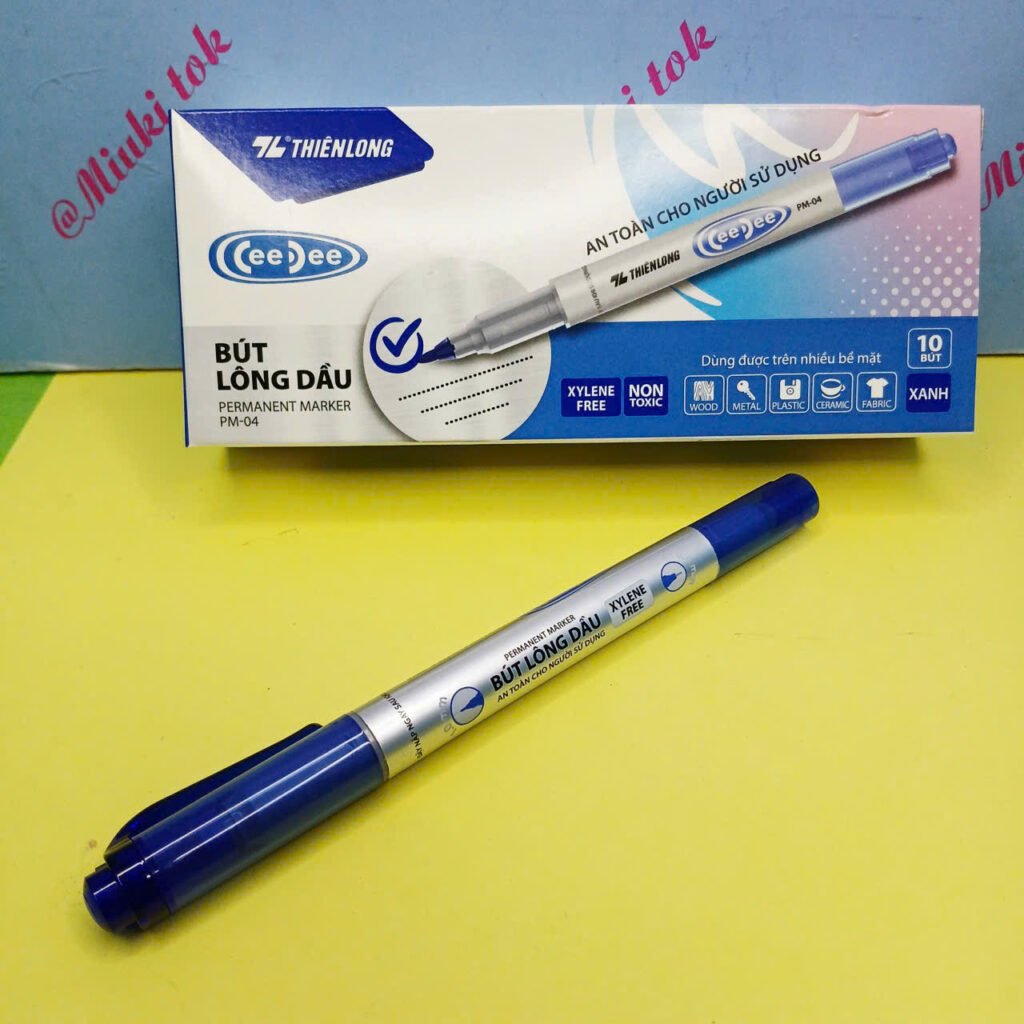 Bút lông dầu Thiên Long PM-04 2 đầu (hộp 10 cây) Bút lông dầu Thiên Long PM-04 2 đầu_hộp 10 cây