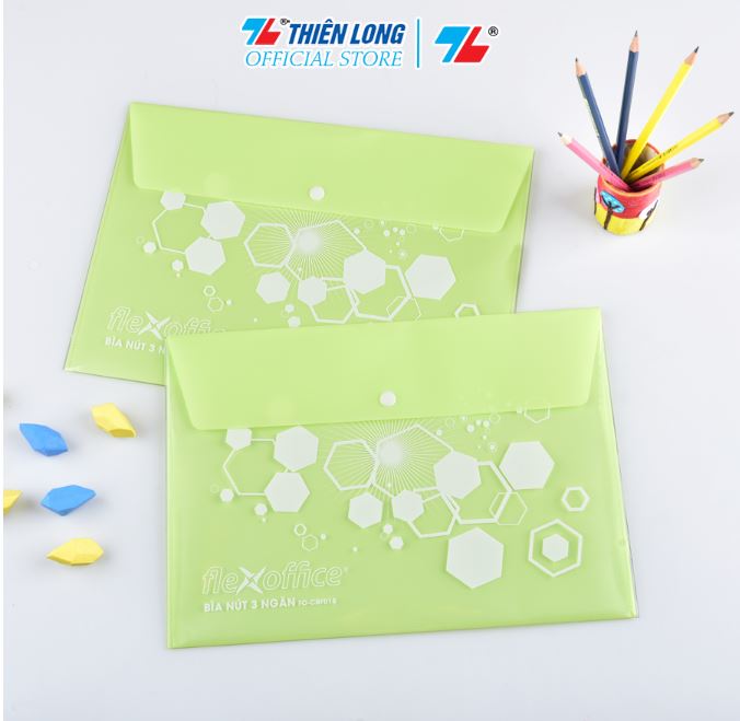 Bìa nút 3 ngăn A4 Flexoffice FO-CBF018 Bìa nút 3 ngăn A4 Flexoffice FO-CBF018