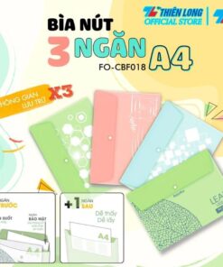 Bìa nút 3 ngăn A4 Flexoffice FO-CBF018