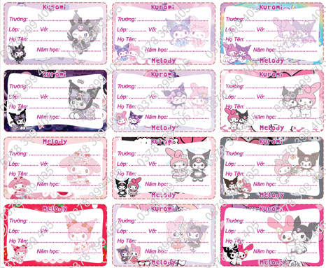 Nhãn vở Kuromi (quà tặng 2)