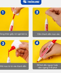 Bút lông bảng Thiên Long WB-03 cách thay mực