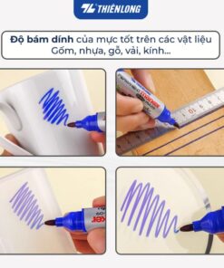 Bút lông dầu Thiên Long PM-09 viết được trên nhiều loại vật liệu, bền màu