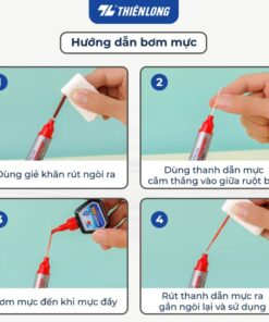 Cách bơm mực cho Bút lông dầu Thiên Long PM-09
