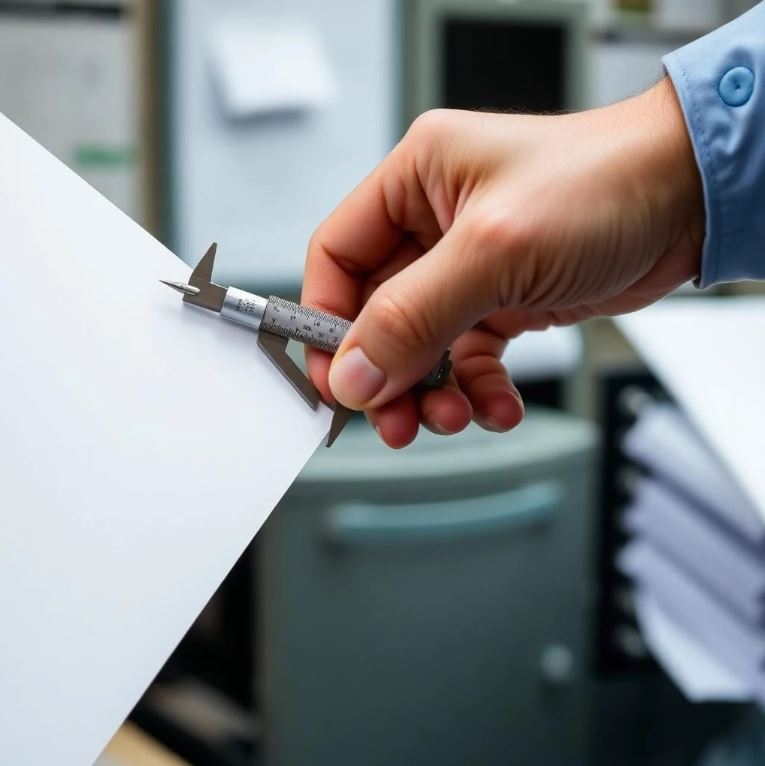 Kiểm tra độ dày giấy để tính toán định lượng gsm Kiểm tra độ dày giấy để tính toán định lượng gsm