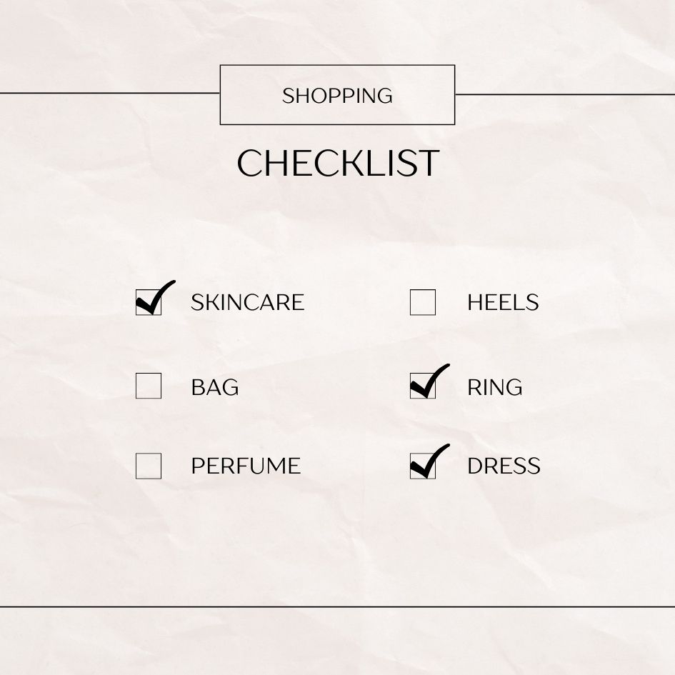Shopping checklist order