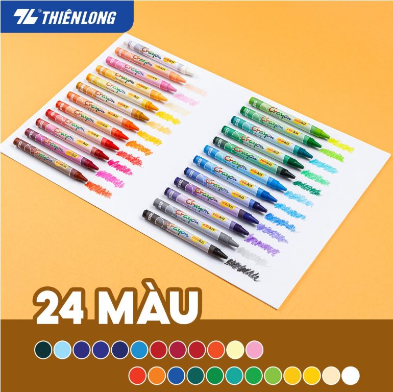 Bút sáp màu Colokit CR-C09-24 màu Bút sáp màu Colokit CR-C09-24 màu
